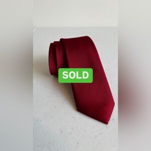 Red Tie, Skinny, Express, 100% Silk